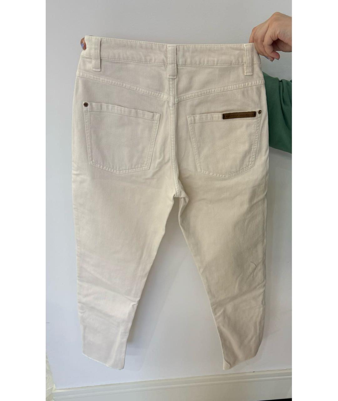 BRUNELLO CUCINELLI Белые хлопковые прямые джинсы, фото 2