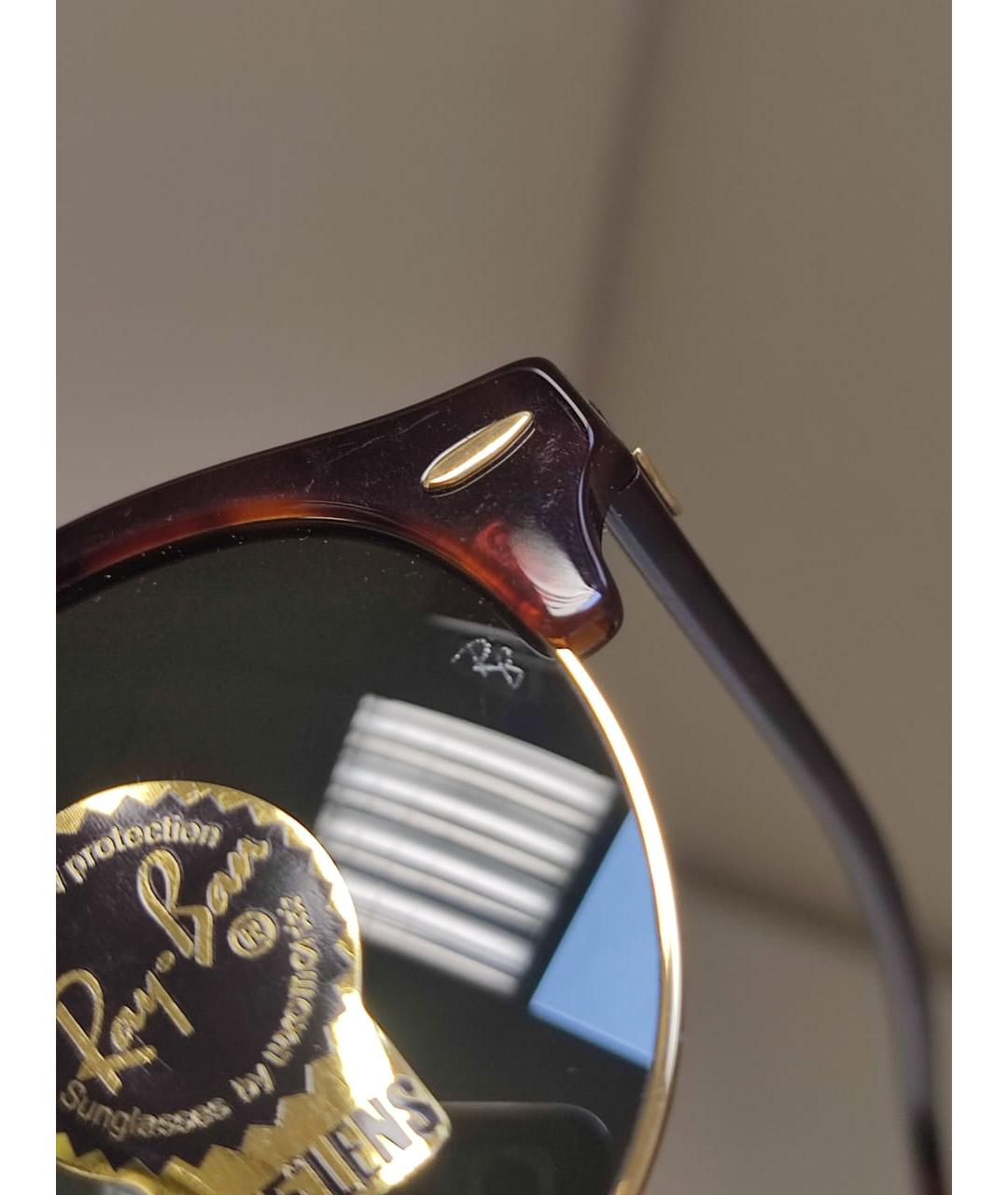 RAY BAN Коричневые пластиковые солнцезащитные очки, фото 9