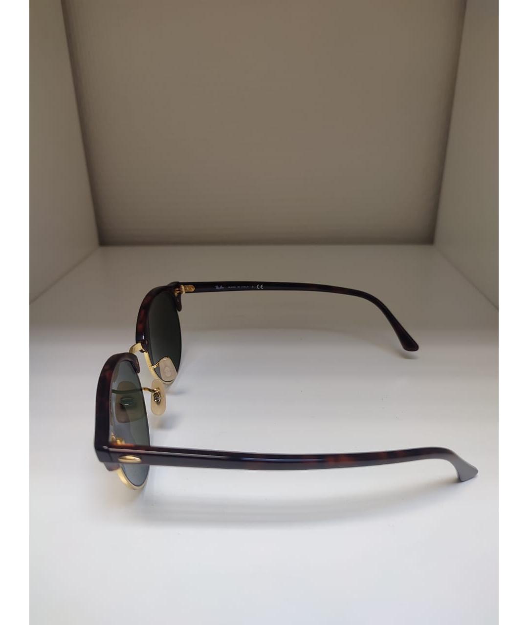 RAY BAN Коричневые пластиковые солнцезащитные очки, фото 6