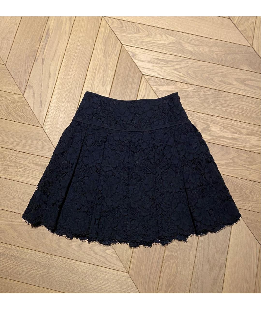 DKNY Черная хлопковая юбка мини, фото 5