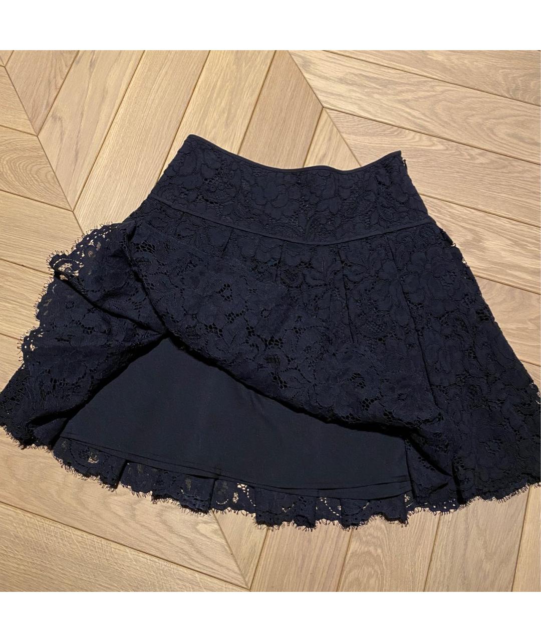 DKNY Черная хлопковая юбка мини, фото 2