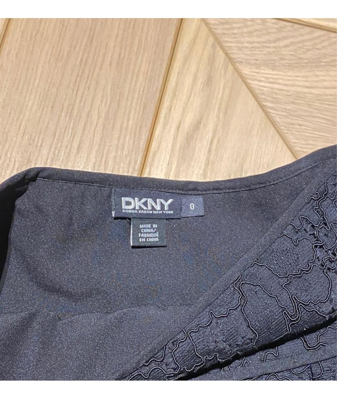 DKNY Черная хлопковая юбка мини, фото 4