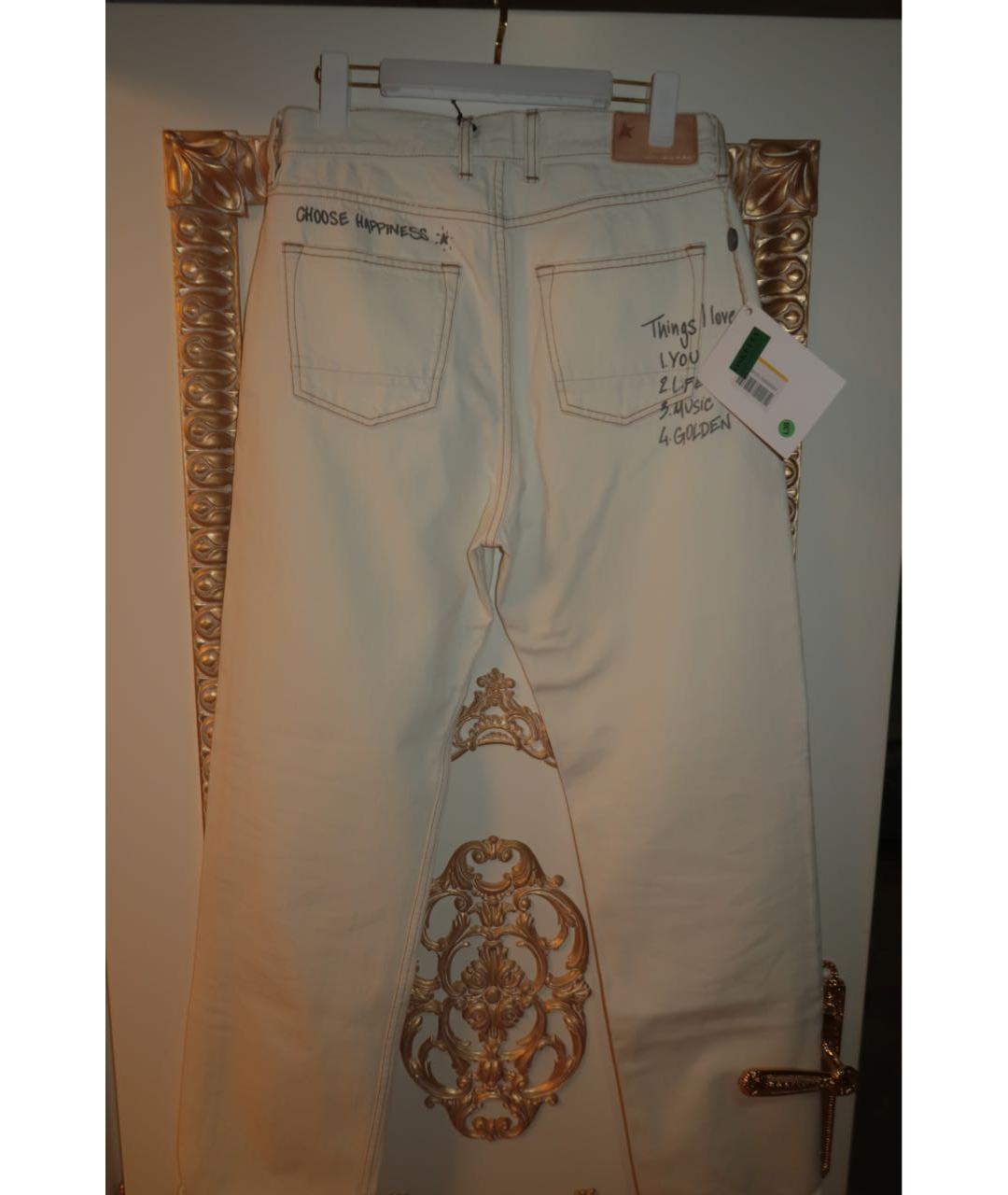 GOLDEN GOOSE DELUXE BRAND Белые хлопковые прямые джинсы, фото 2