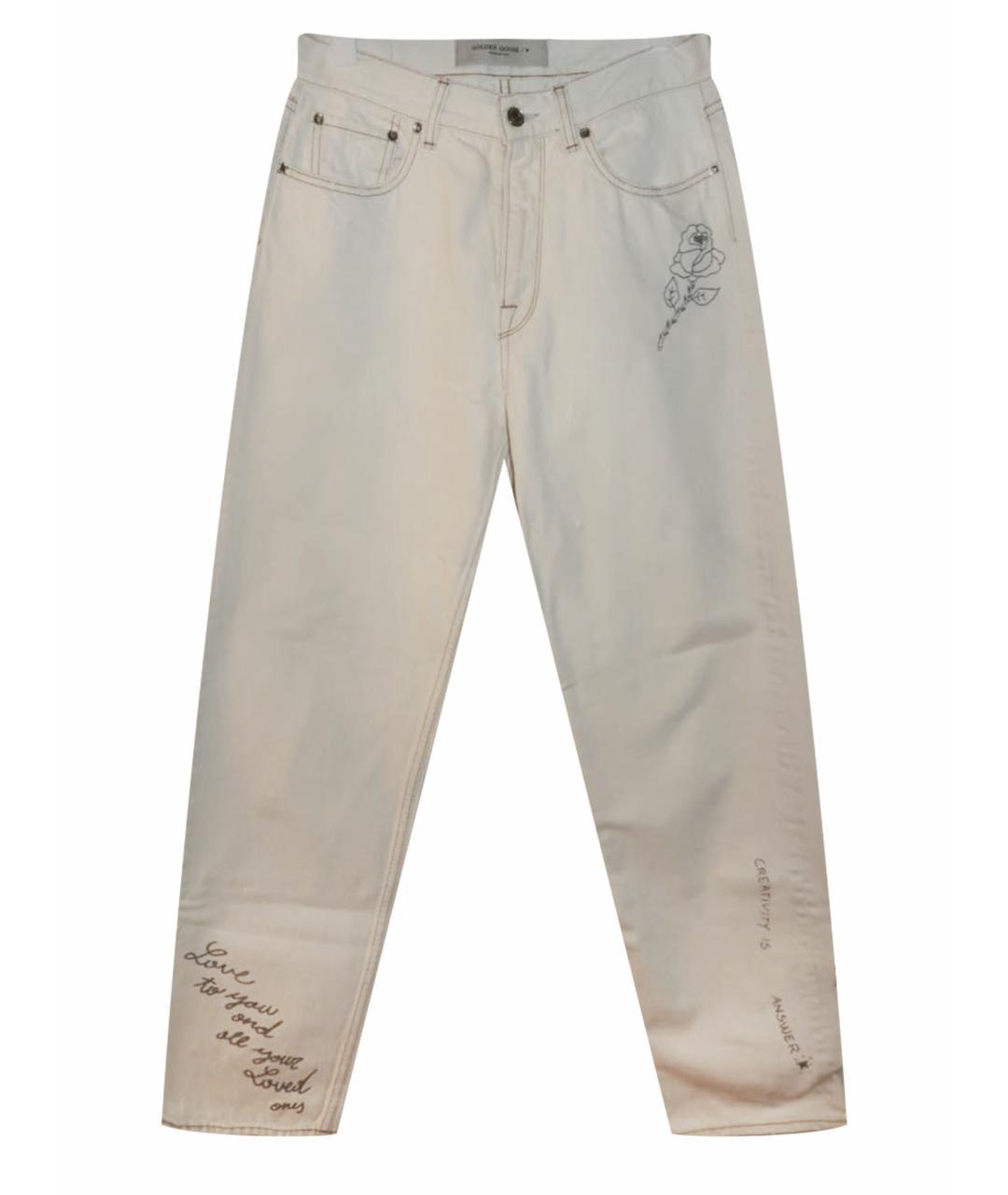GOLDEN GOOSE DELUXE BRAND Белые хлопковые прямые джинсы, фото 1