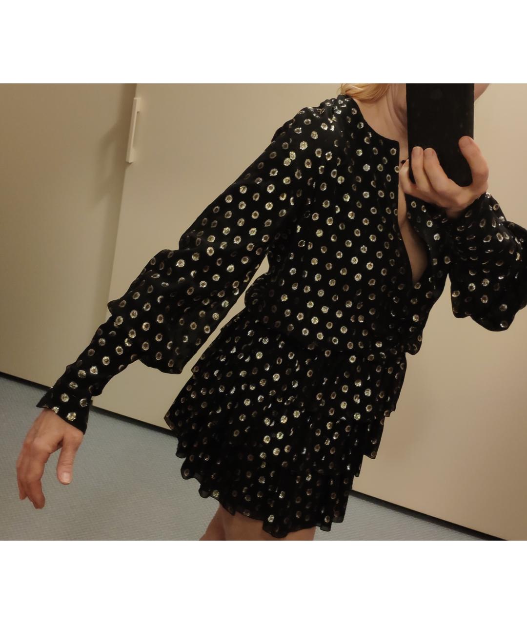 SAINT LAURENT Черное шелковое платье, фото 8