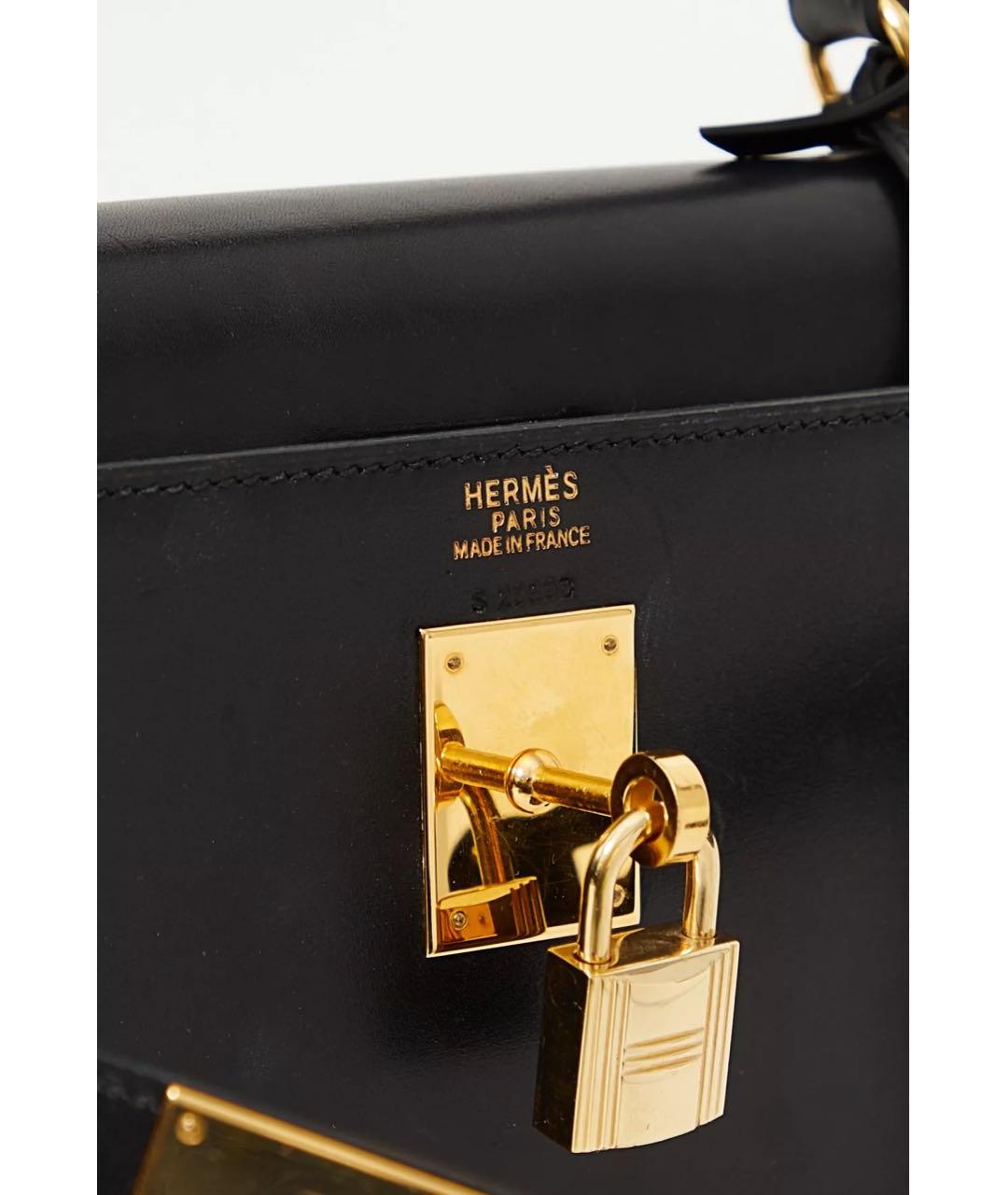 HERMES PRE-OWNED Черная кожаная сумка с короткими ручками, фото 5
