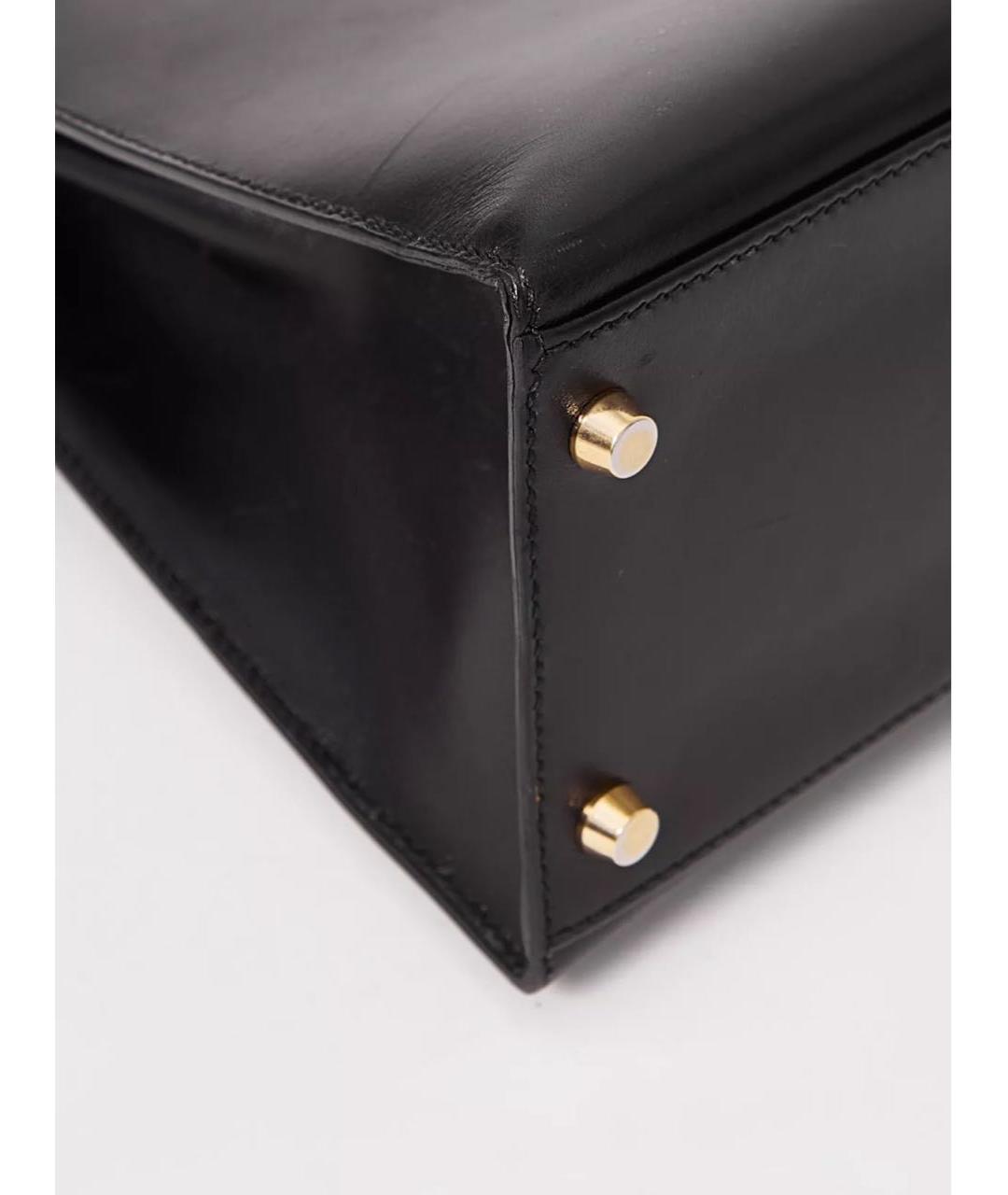 HERMES PRE-OWNED Черная кожаная сумка с короткими ручками, фото 6