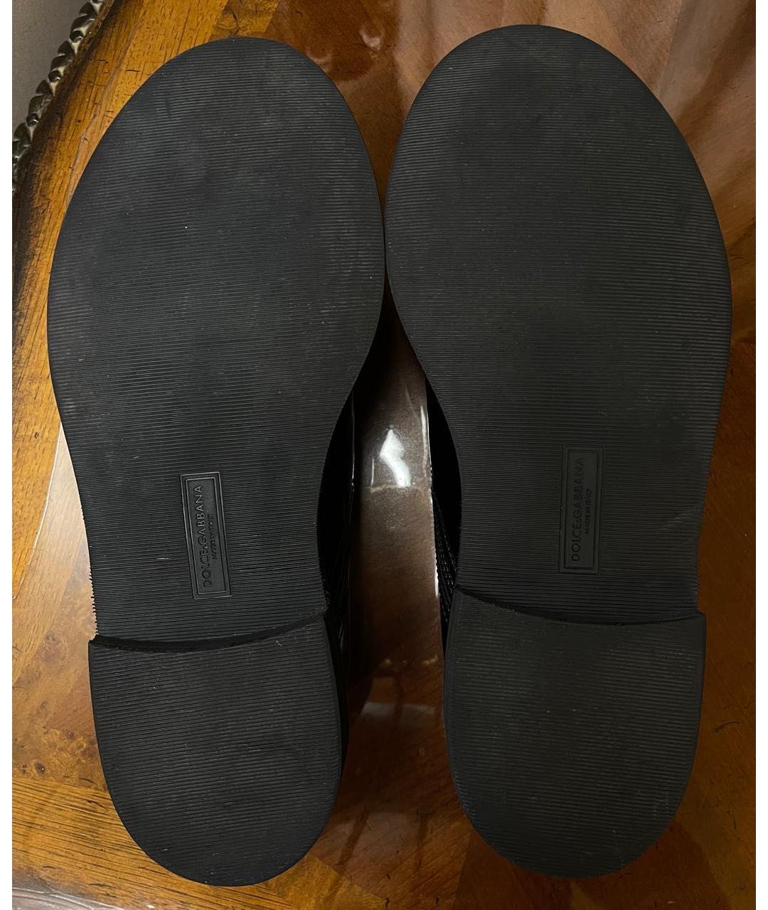 DOLCE&GABBANA Черные низкие ботинки из лакированной кожи, фото 4