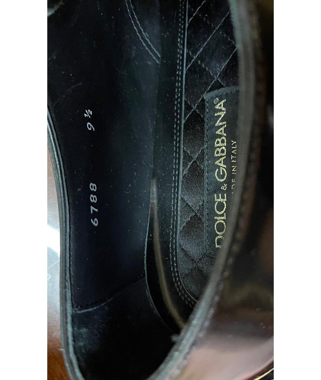 DOLCE&GABBANA Черные низкие ботинки из лакированной кожи, фото 5