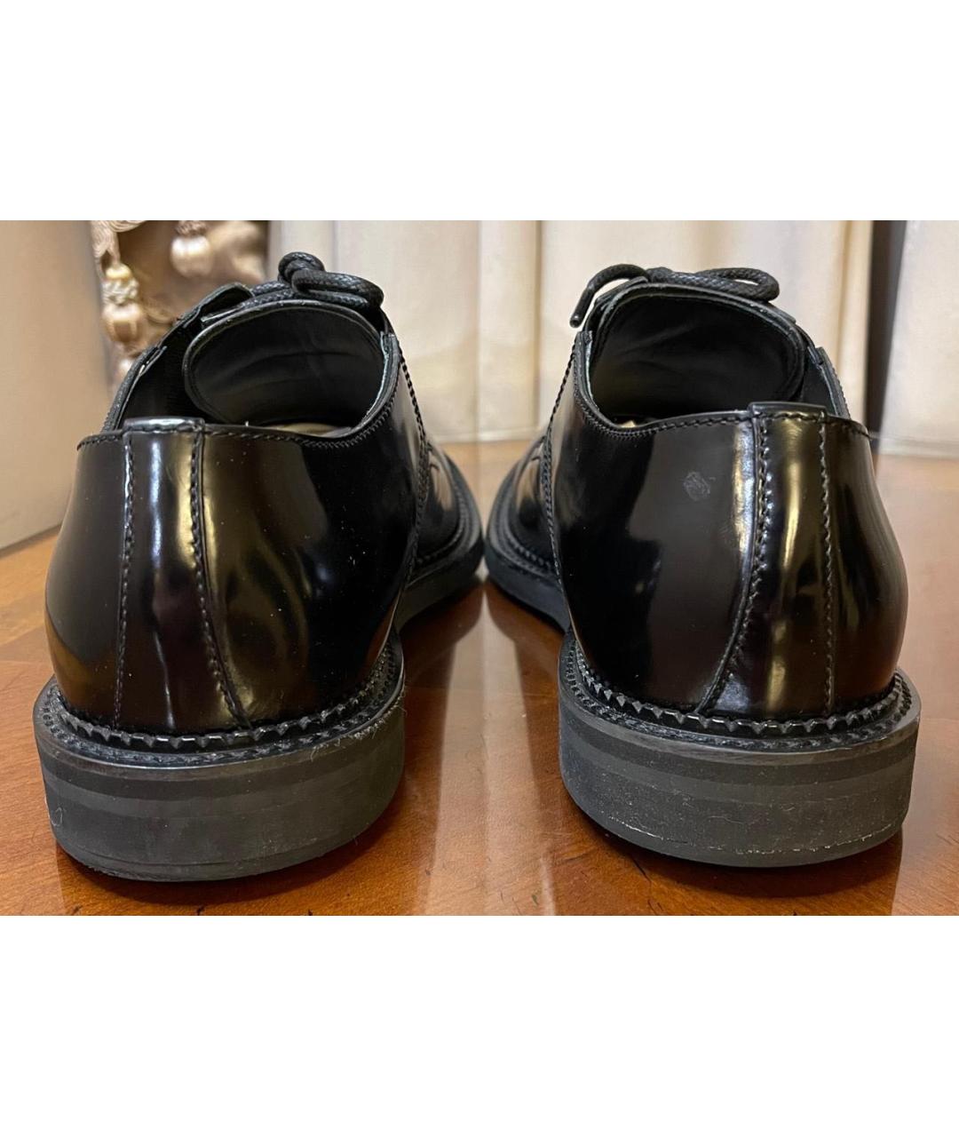 DOLCE&GABBANA Черные низкие ботинки из лакированной кожи, фото 3