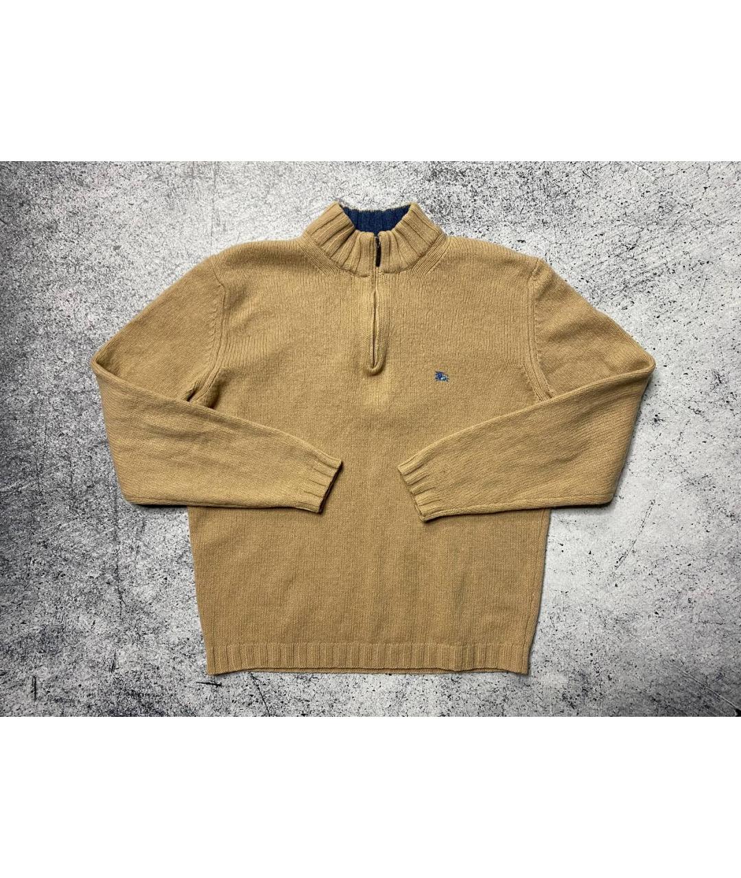 BURBERRY Бежевый шерстяной джемпер / свитер, фото 2
