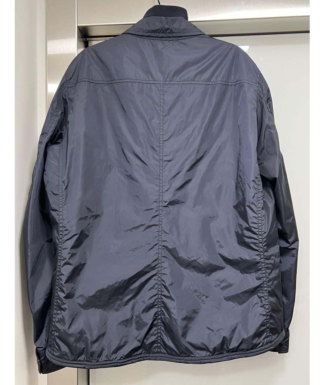 MONCLER Темно-синяя полиэстеровая куртка, фото 2