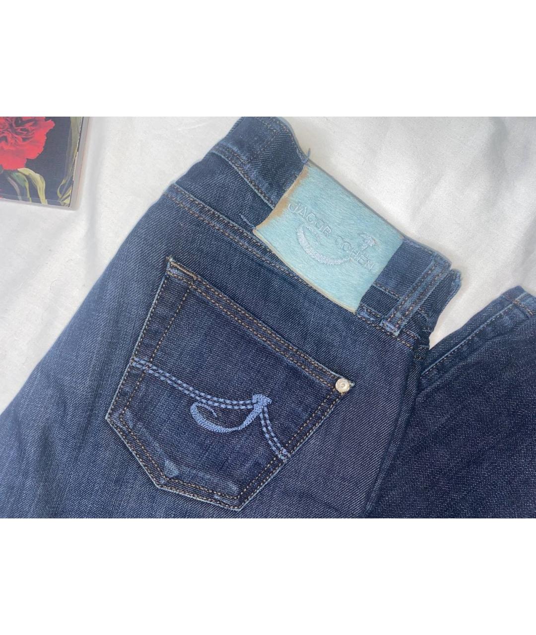 JACOB COHEN Синие хлопковые прямые джинсы, фото 3