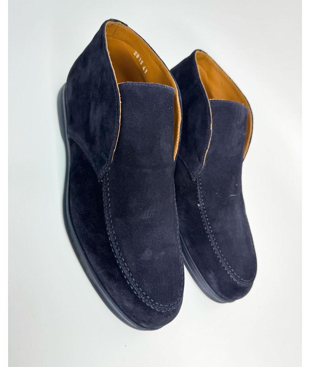 DOUCAL'S Темно-синие замшевые низкие ботинки, фото 5