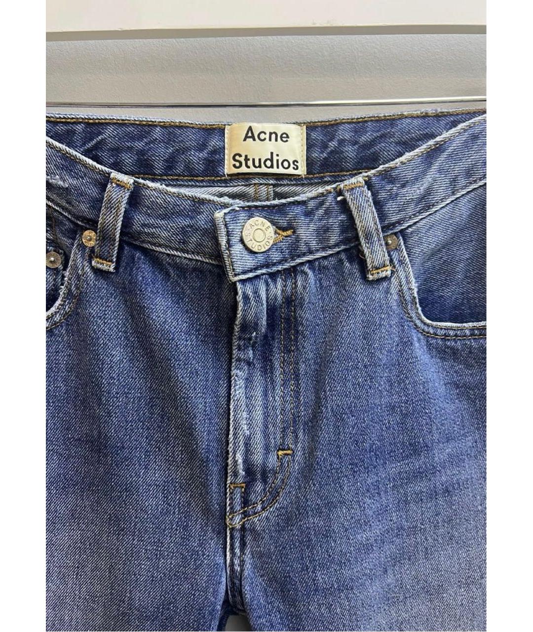 ACNE STUDIOS Синие хлопковые джинсы слим, фото 3