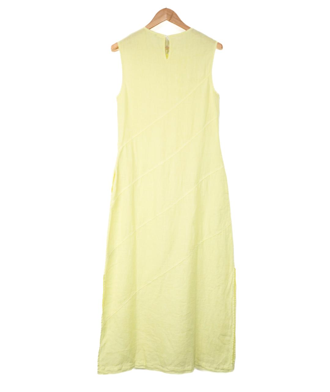 PESERICO Желтое льняное повседневное платье, фото 2