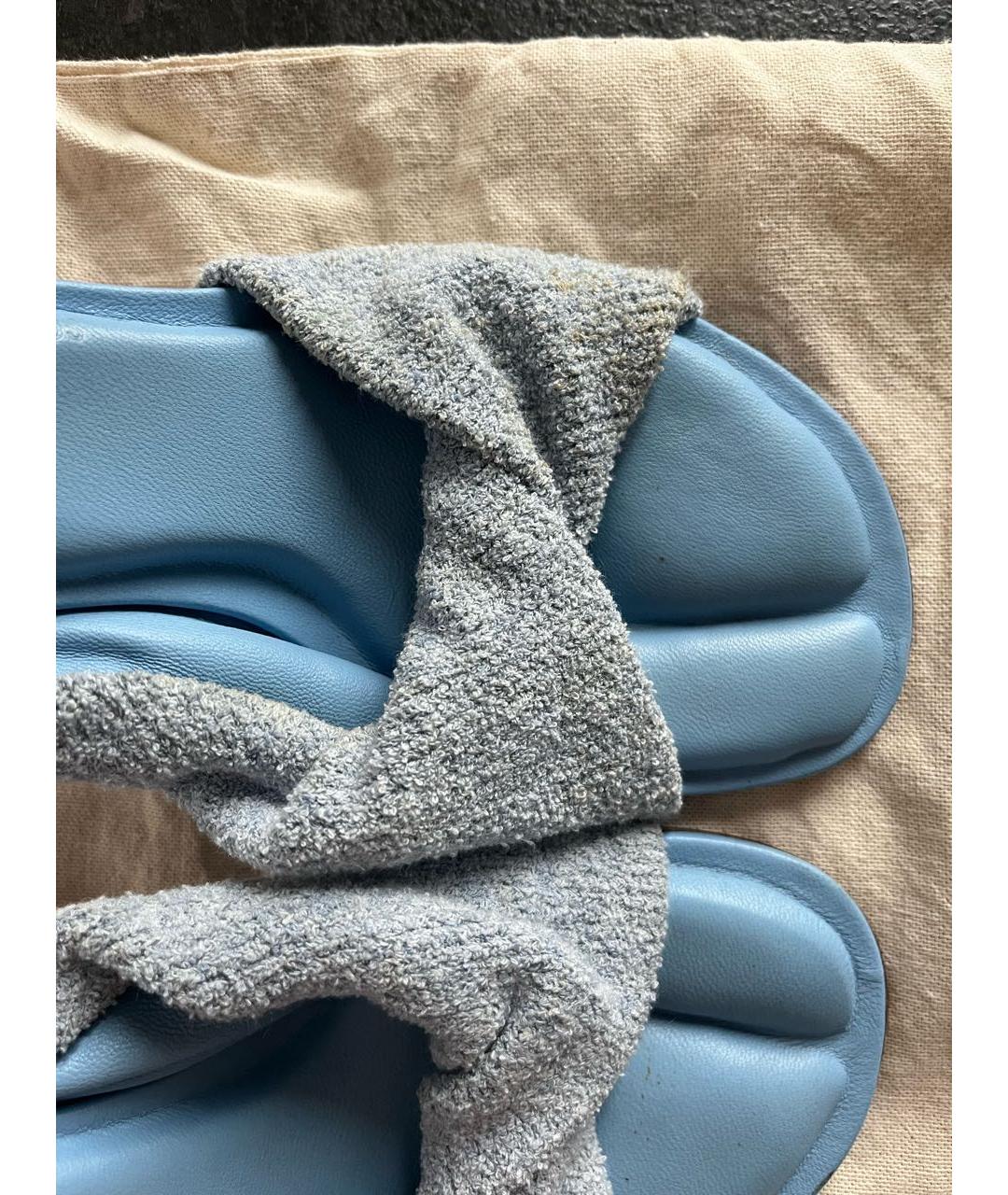 JACQUEMUS Голубые текстильные босоножки, фото 4