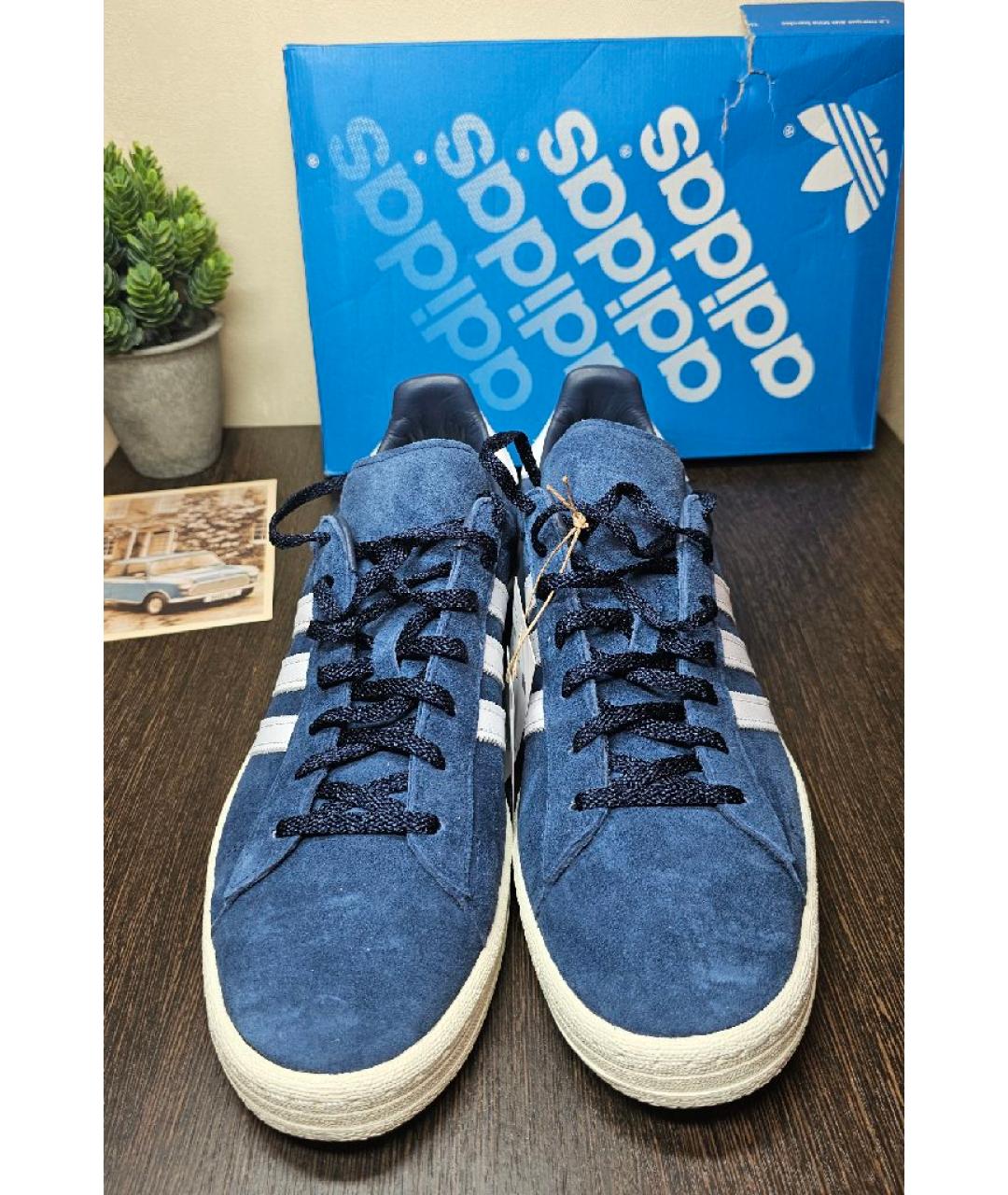 ADIDAS Темно-синие замшевые низкие кроссовки / кеды, фото 2