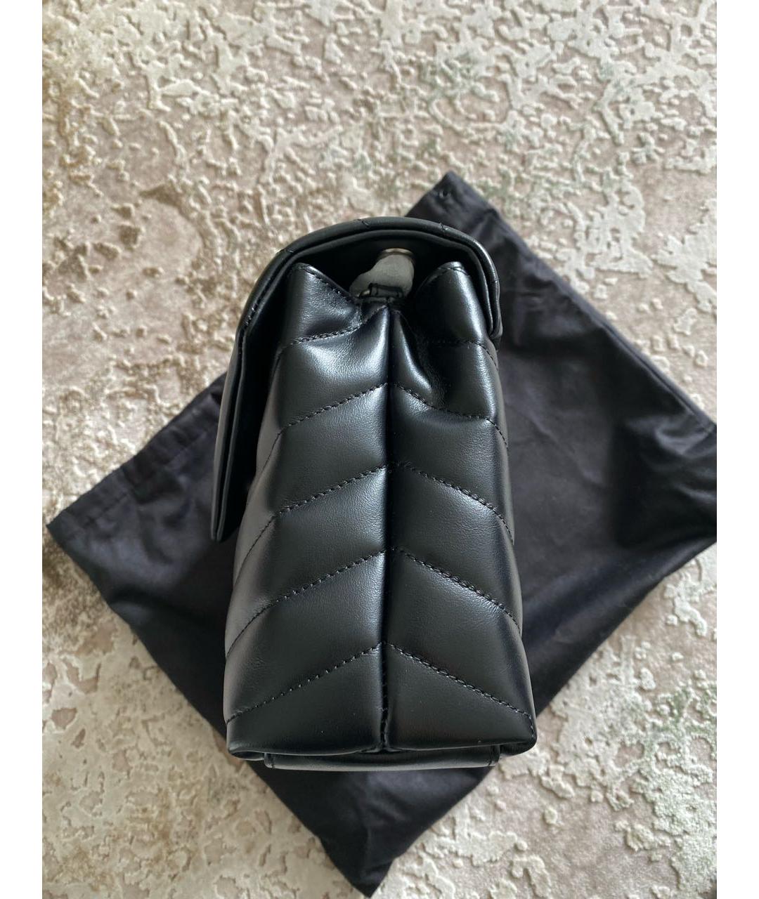 SAINT LAURENT Черная кожаная сумка через плечо, фото 7
