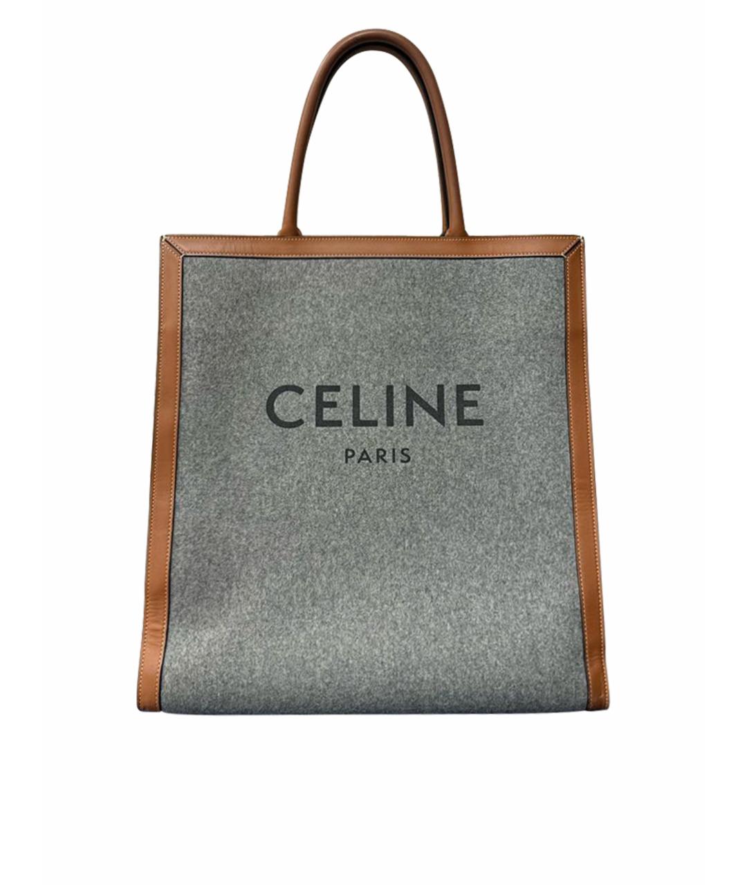 CELINE PRE-OWNED Серая шерстяная сумка тоут, фото 1