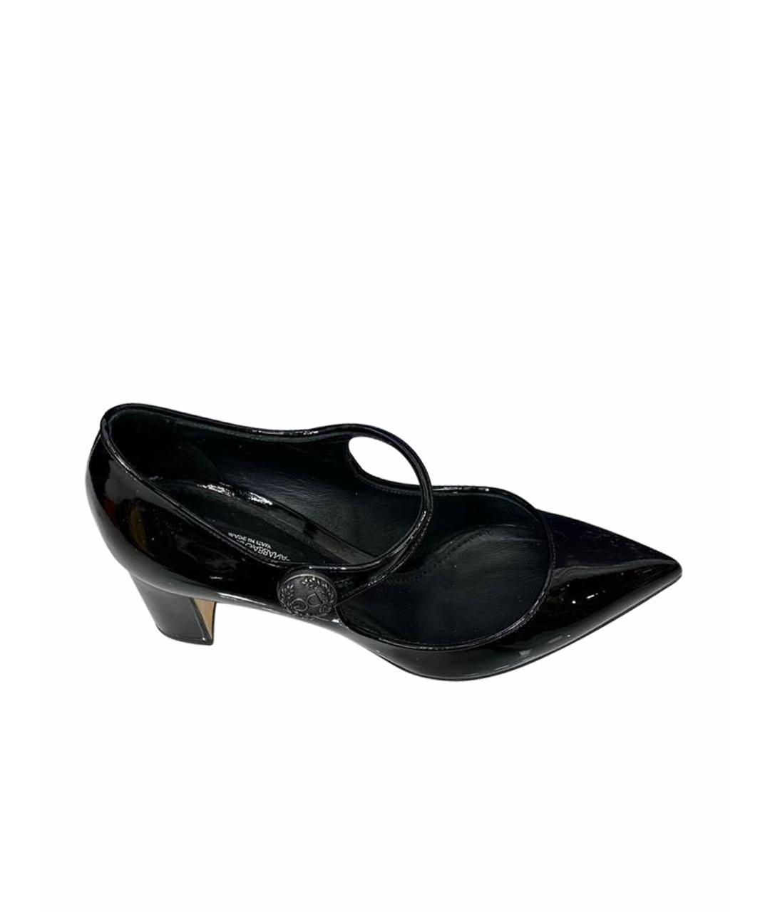DOLCE&GABBANA Черные кожаные туфли, фото 1