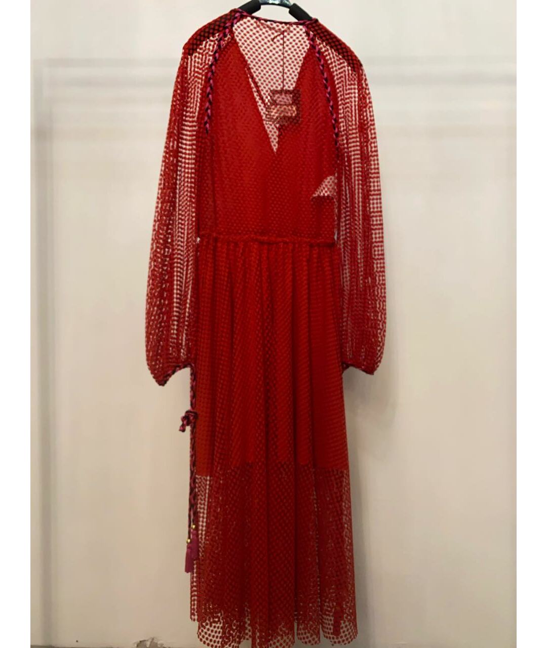 PHILOSOPHY DI LORENZO SERAFINI Красное полиэстеровое платье, фото 2