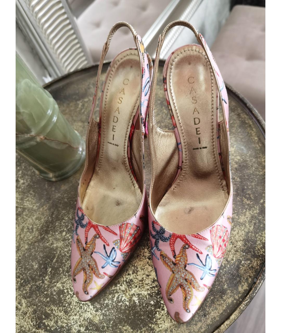 CASADEI Розовые текстильные туфли, фото 5