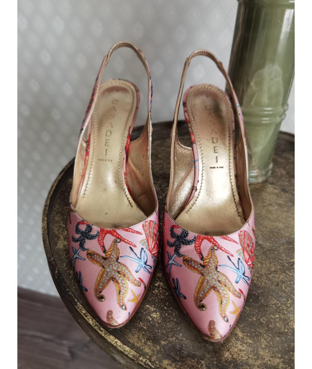 CASADEI Розовые текстильные туфли, фото 3