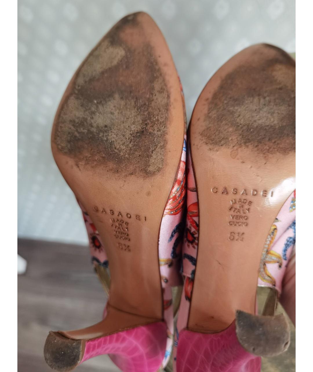 CASADEI Розовые текстильные туфли, фото 8