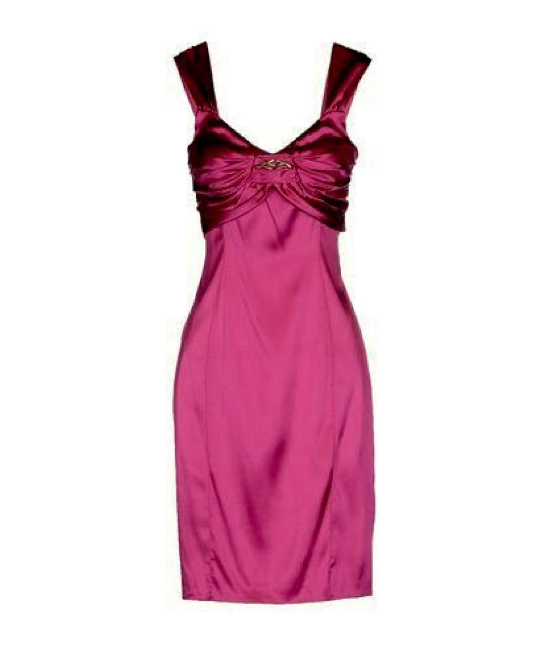 ROBERTO CAVALLI Фиолетовое шелковое коктейльное платье, фото 1