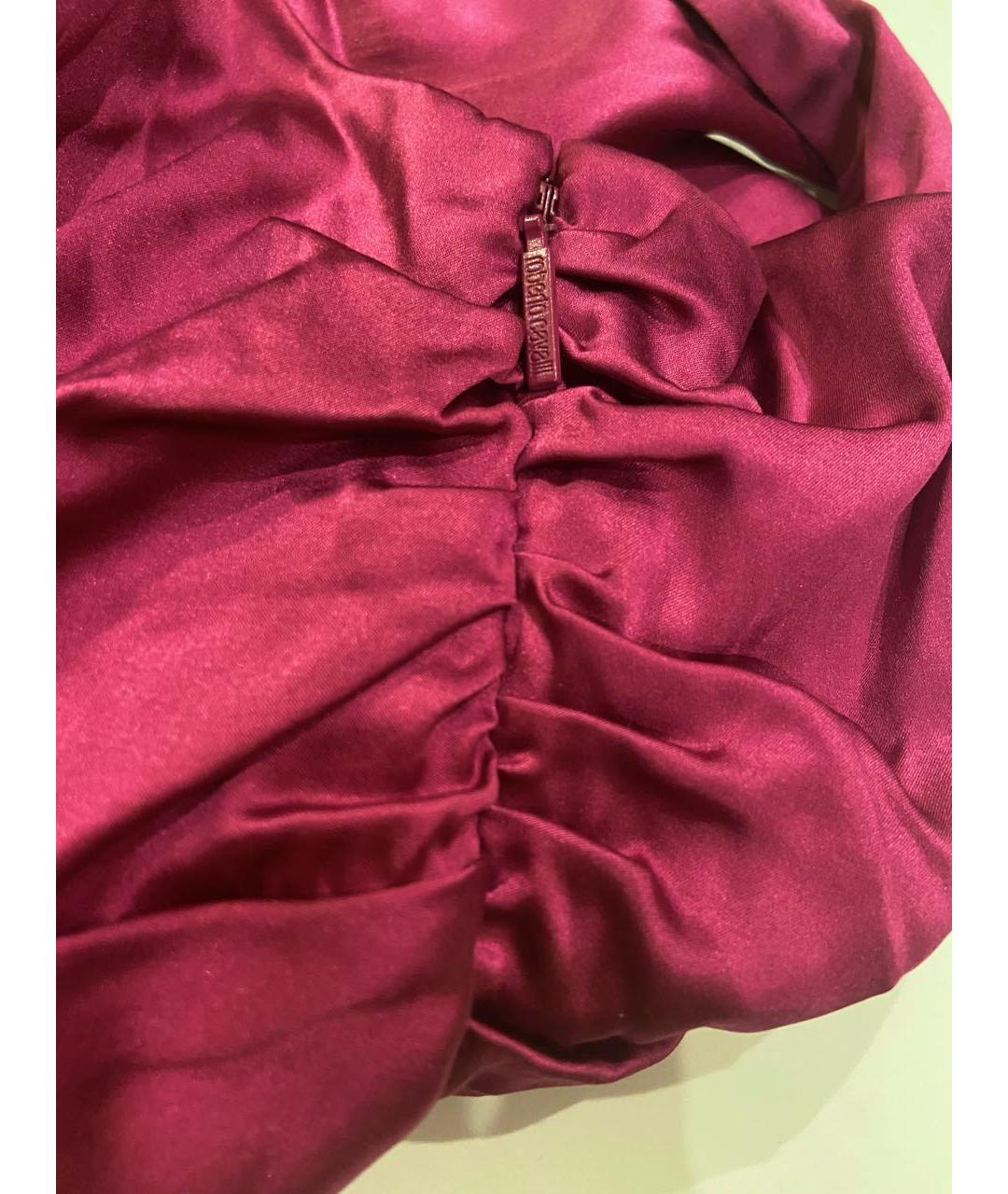 ROBERTO CAVALLI Фиолетовое шелковое коктейльное платье, фото 4