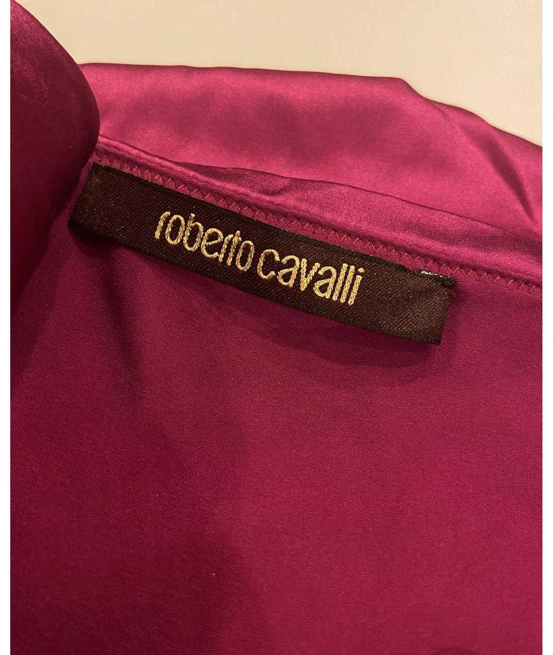 ROBERTO CAVALLI Фиолетовое шелковое коктейльное платье, фото 2