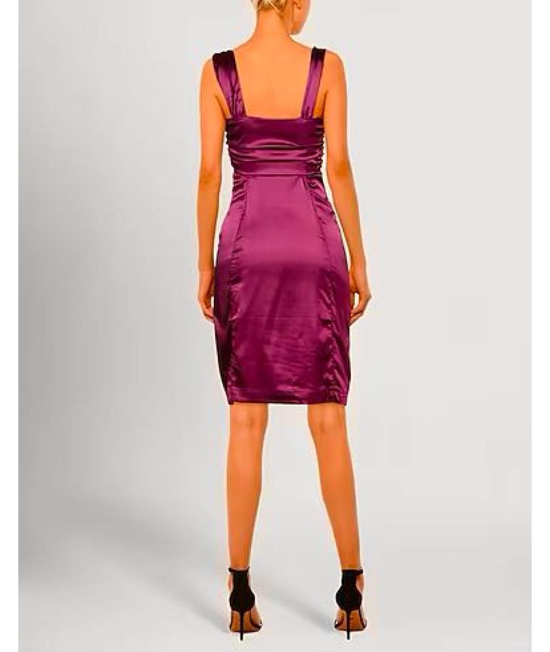 ROBERTO CAVALLI Фиолетовое шелковое коктейльное платье, фото 6