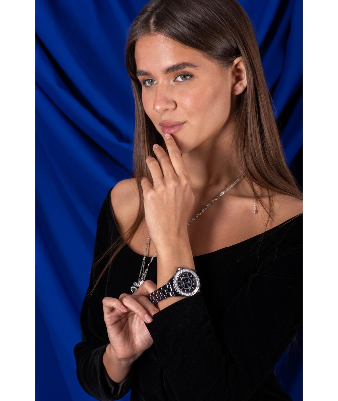 CHANEL PRE-OWNED Черные керамические часы, фото 4