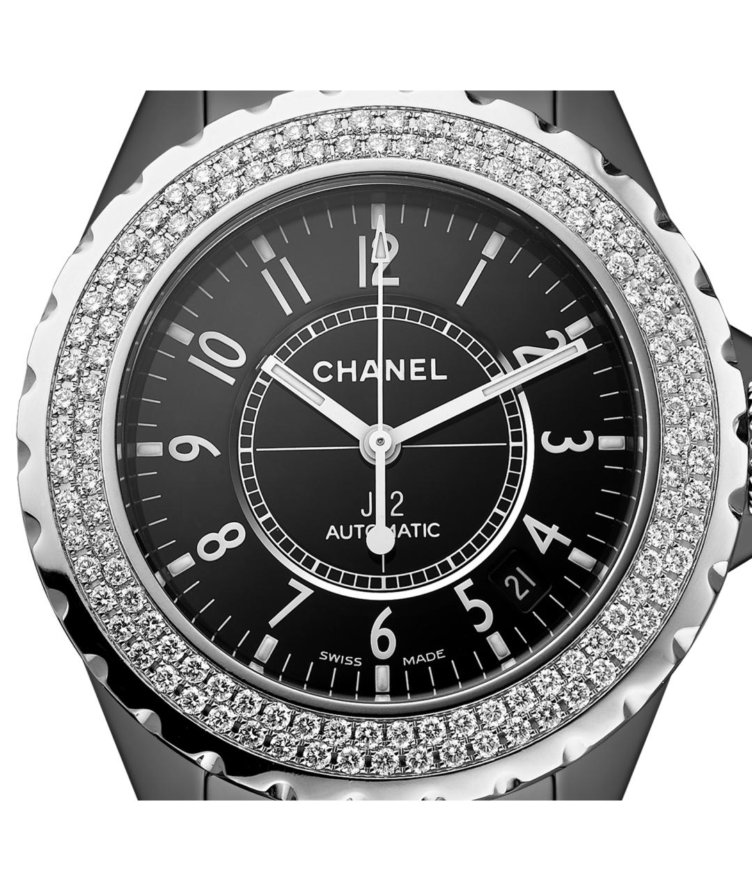 CHANEL Черные керамические часы, фото 2