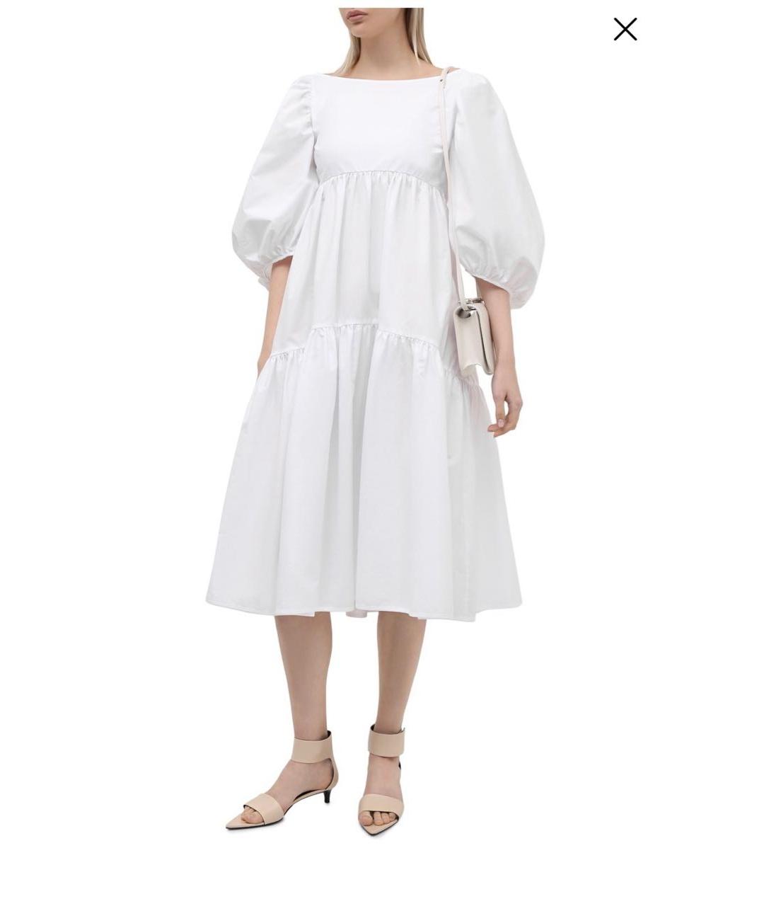CECILIE BAHNSEN Белое хлопковое повседневное платье, фото 4