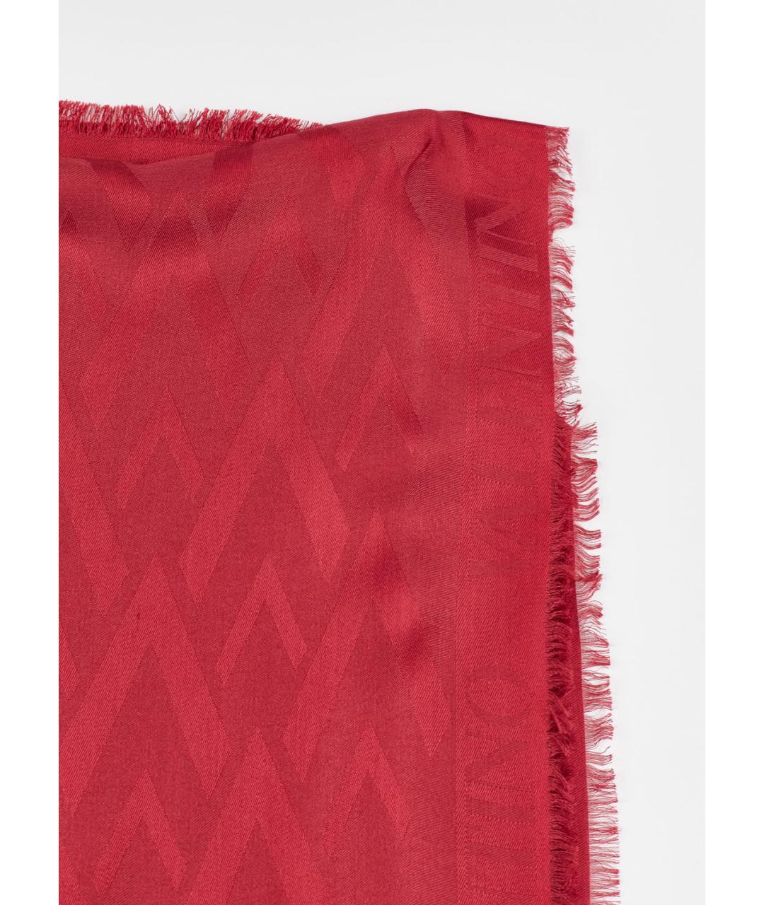 VALENTINO Бордовый шелковый шарф, фото 2