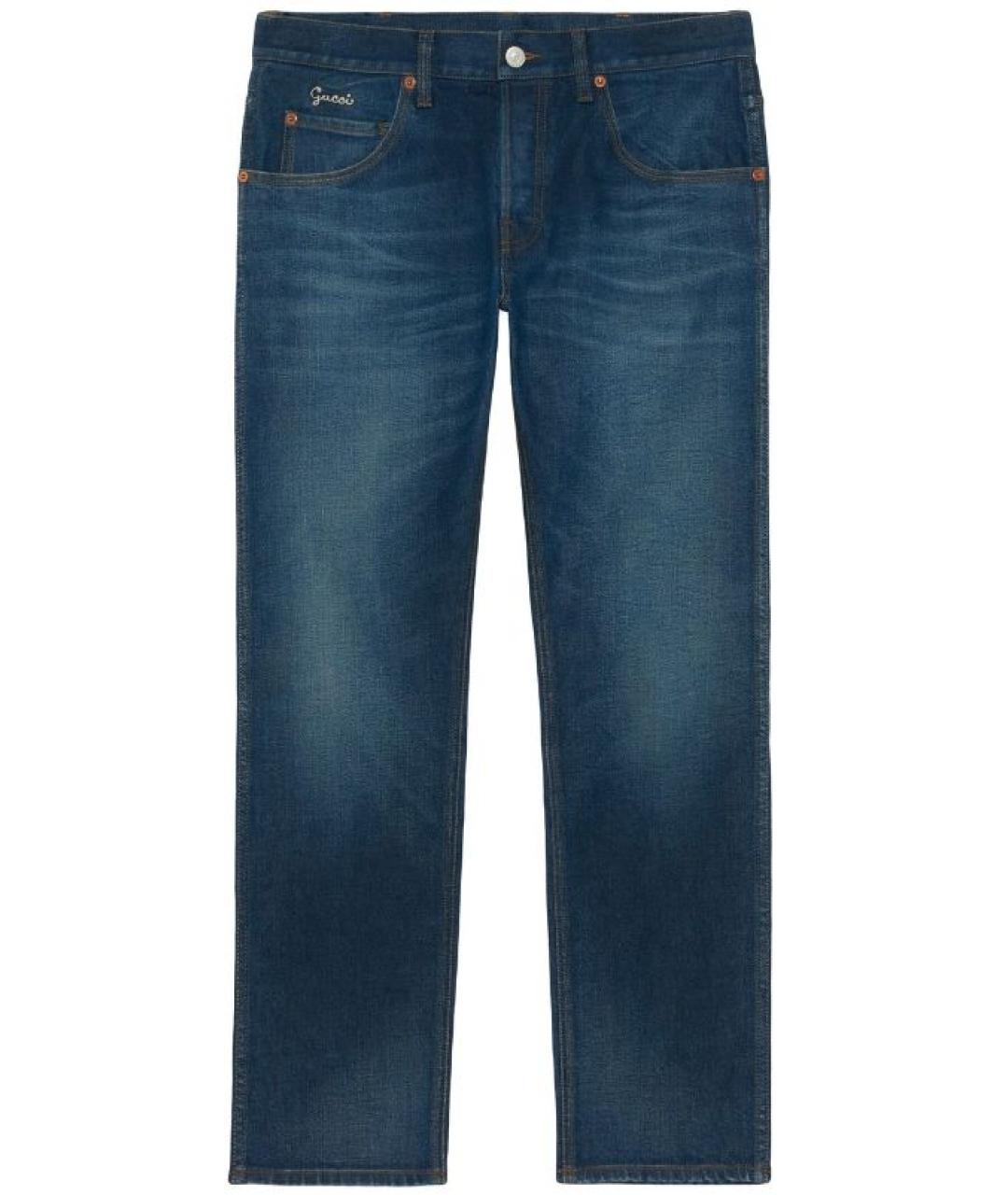 GUCCI Синие хлопко-эластановые джинсы скинни, фото 4