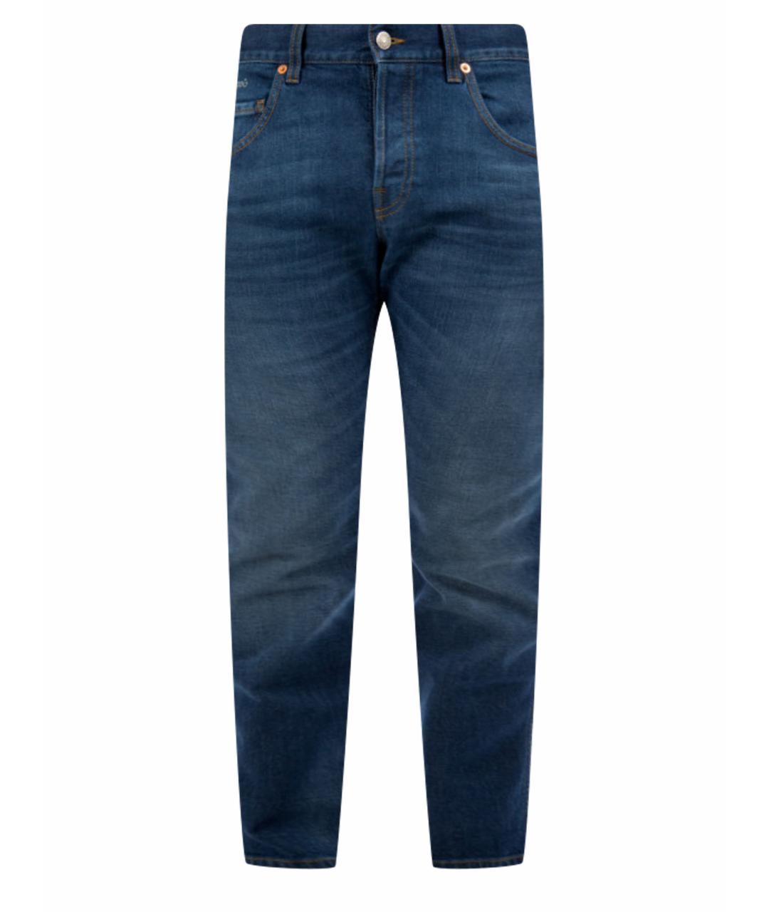 GUCCI Синие хлопко-эластановые джинсы скинни, фото 1