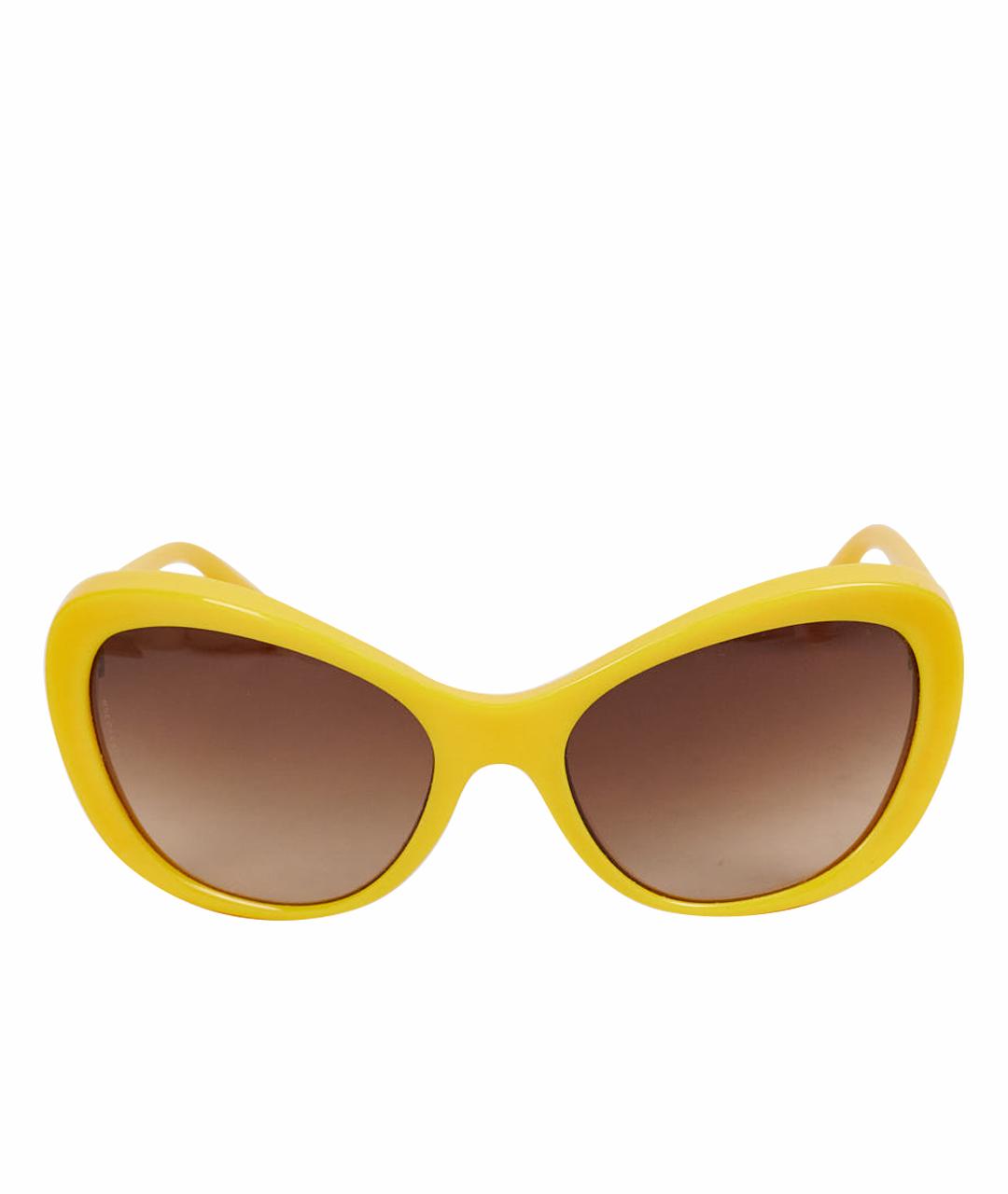 DOLCE&GABBANA Желтые пластиковые солнцезащитные очки, фото 1