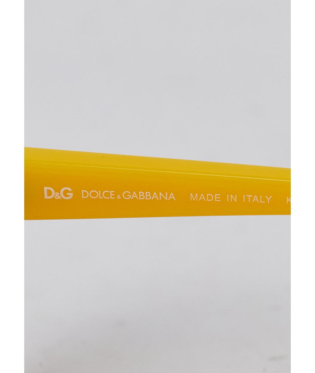 DOLCE&GABBANA Желтые пластиковые солнцезащитные очки, фото 4