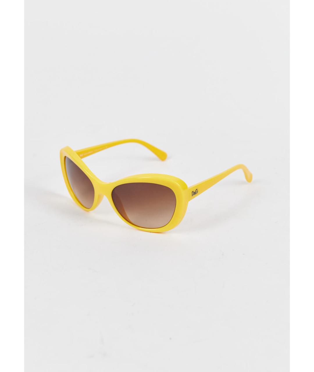 DOLCE&GABBANA Желтые пластиковые солнцезащитные очки, фото 2