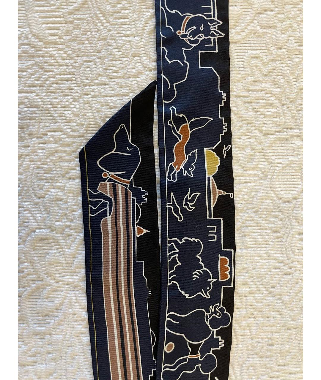 HERMES PRE-OWNED Темно-синий шелковый платок, фото 8