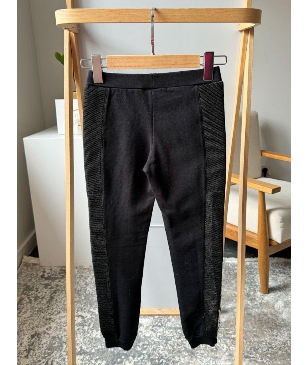PHILIPP PLEIN JUNIOR Черные хлопковые брюки и шорты, фото 2