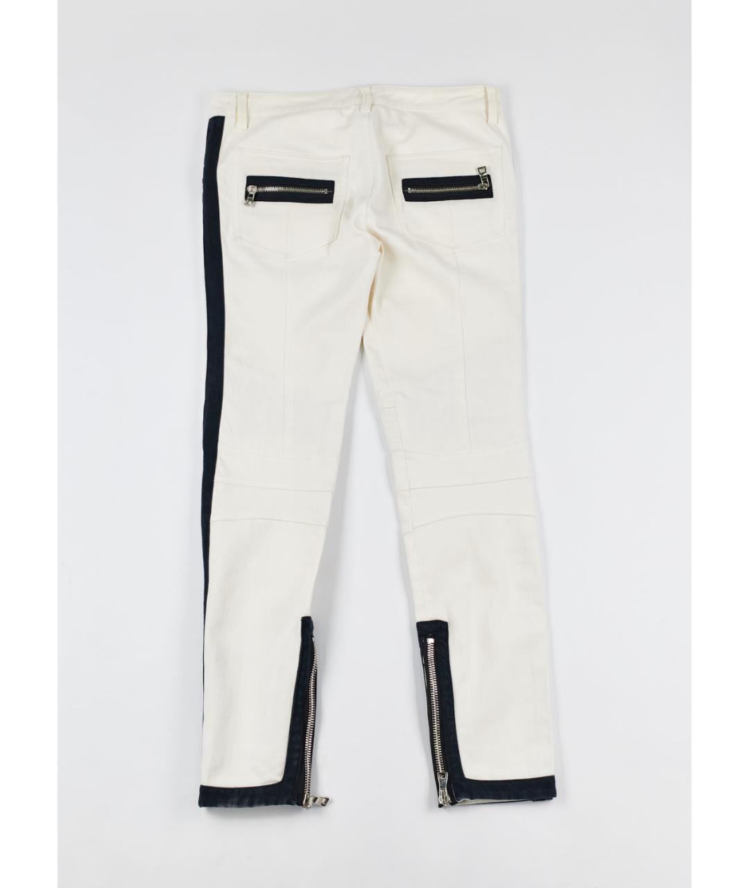 BALMAIN Белые хлопко-эластановые прямые джинсы, фото 2