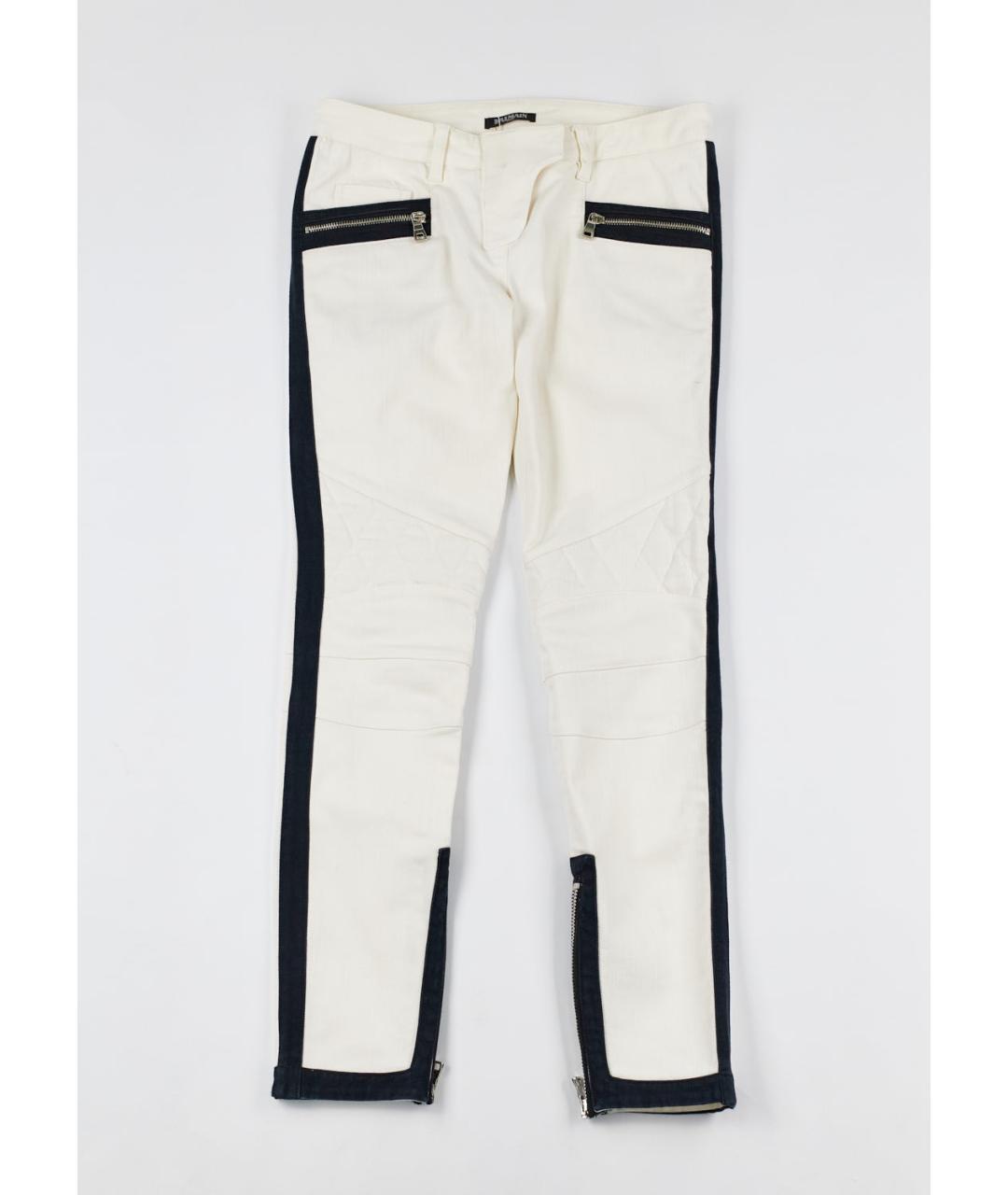 BALMAIN Белые хлопко-эластановые прямые джинсы, фото 5
