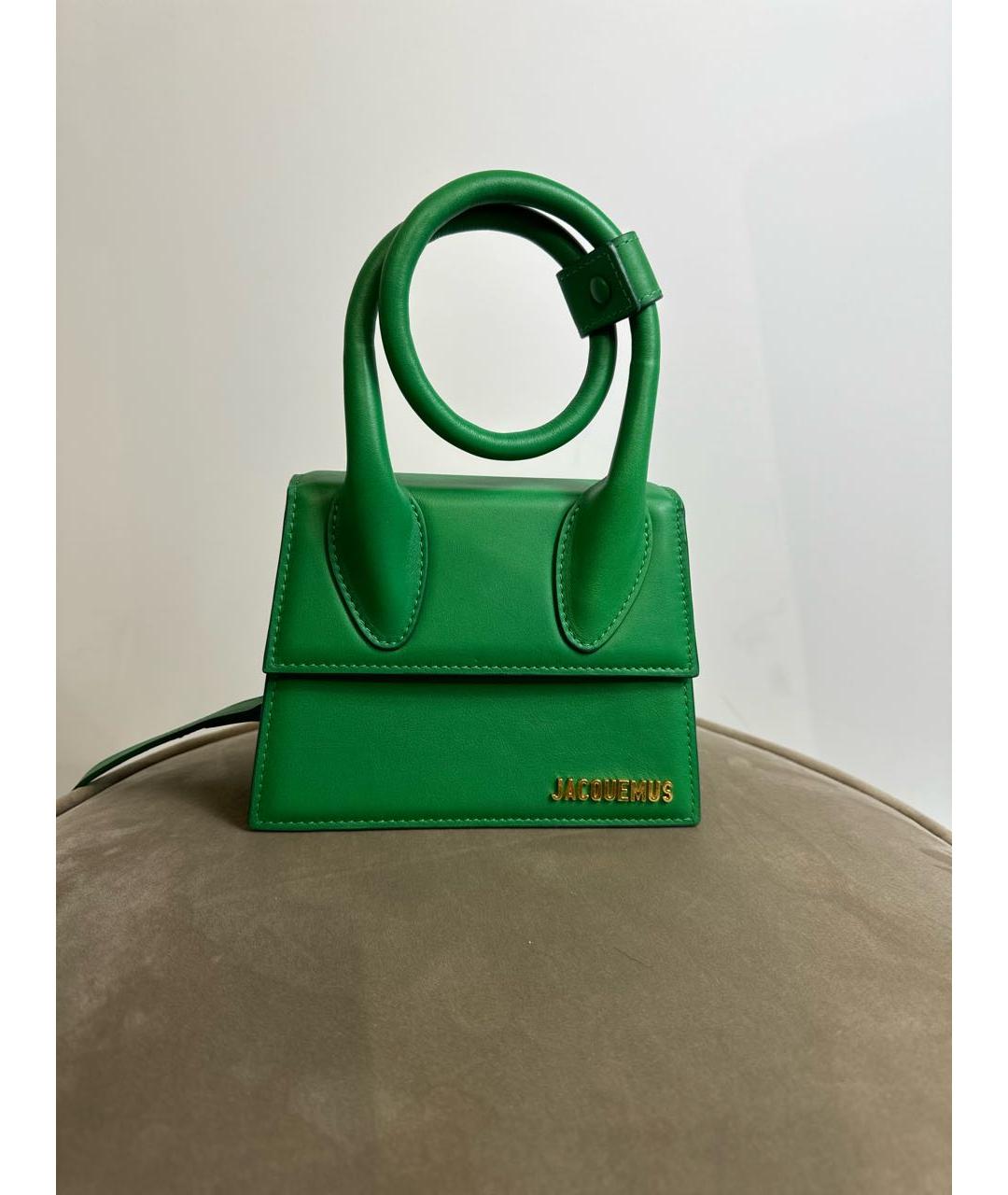 JACQUEMUS Зеленая сумка с короткими ручками, фото 4