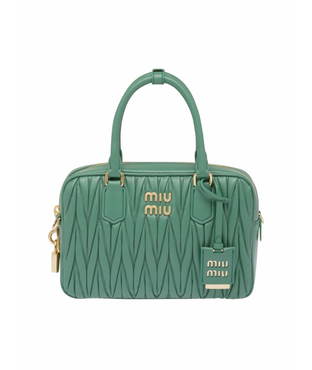 MIU MIU Зеленая кожаная сумка через плечо, фото 1