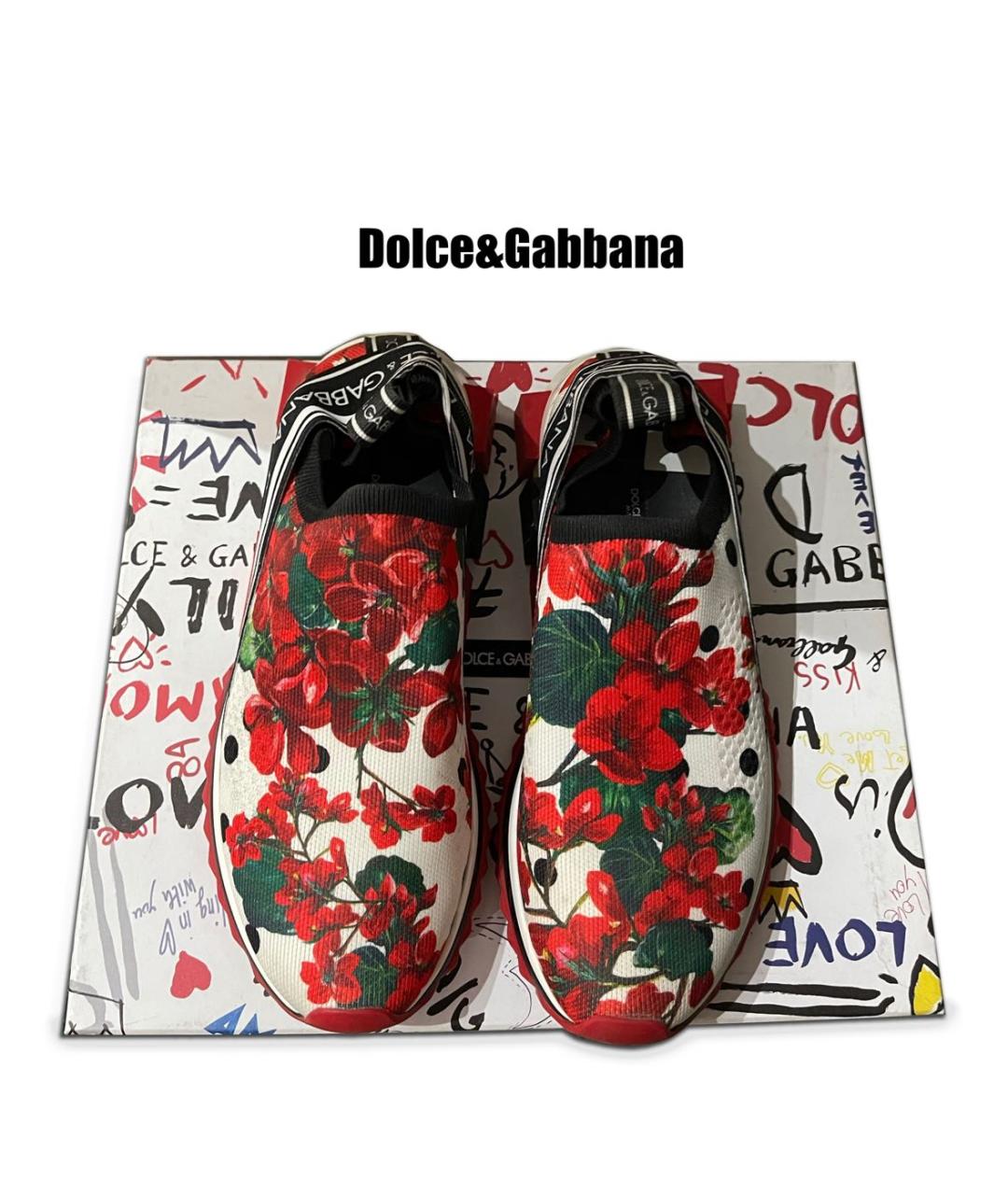 DOLCE&GABBANA Мульти текстильные кроссовки, фото 3