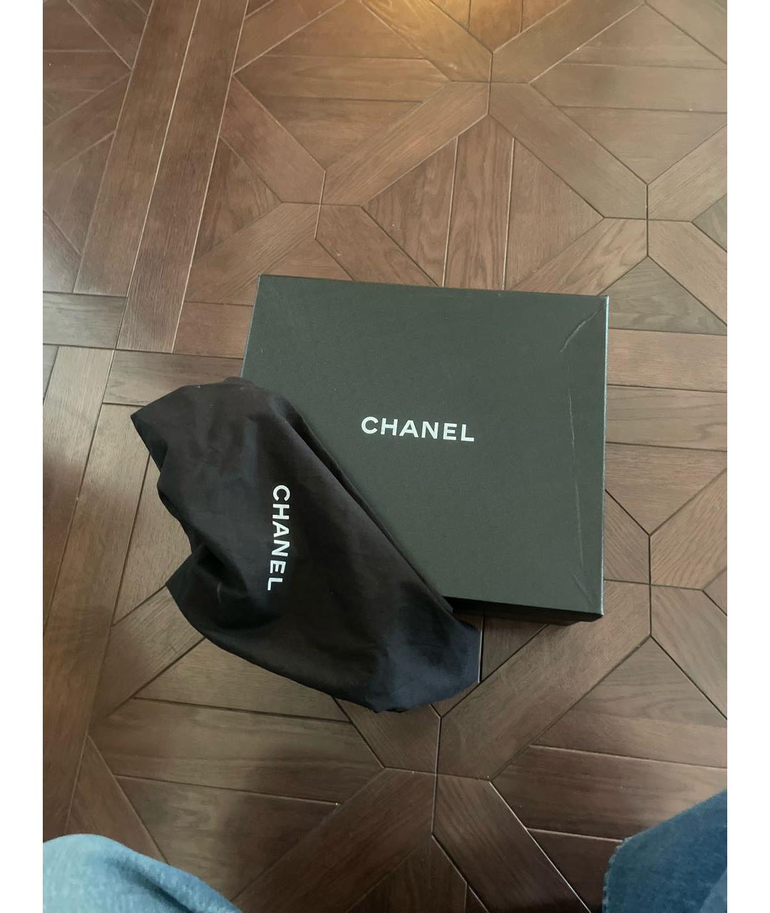 CHANEL PRE-OWNED Черные кожаные босоножки, фото 8